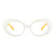Oval White/Yellow Eyeglasses