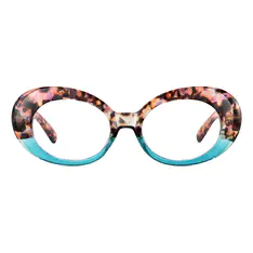 Oval Tortoiseshell/Blue Eyeglasses