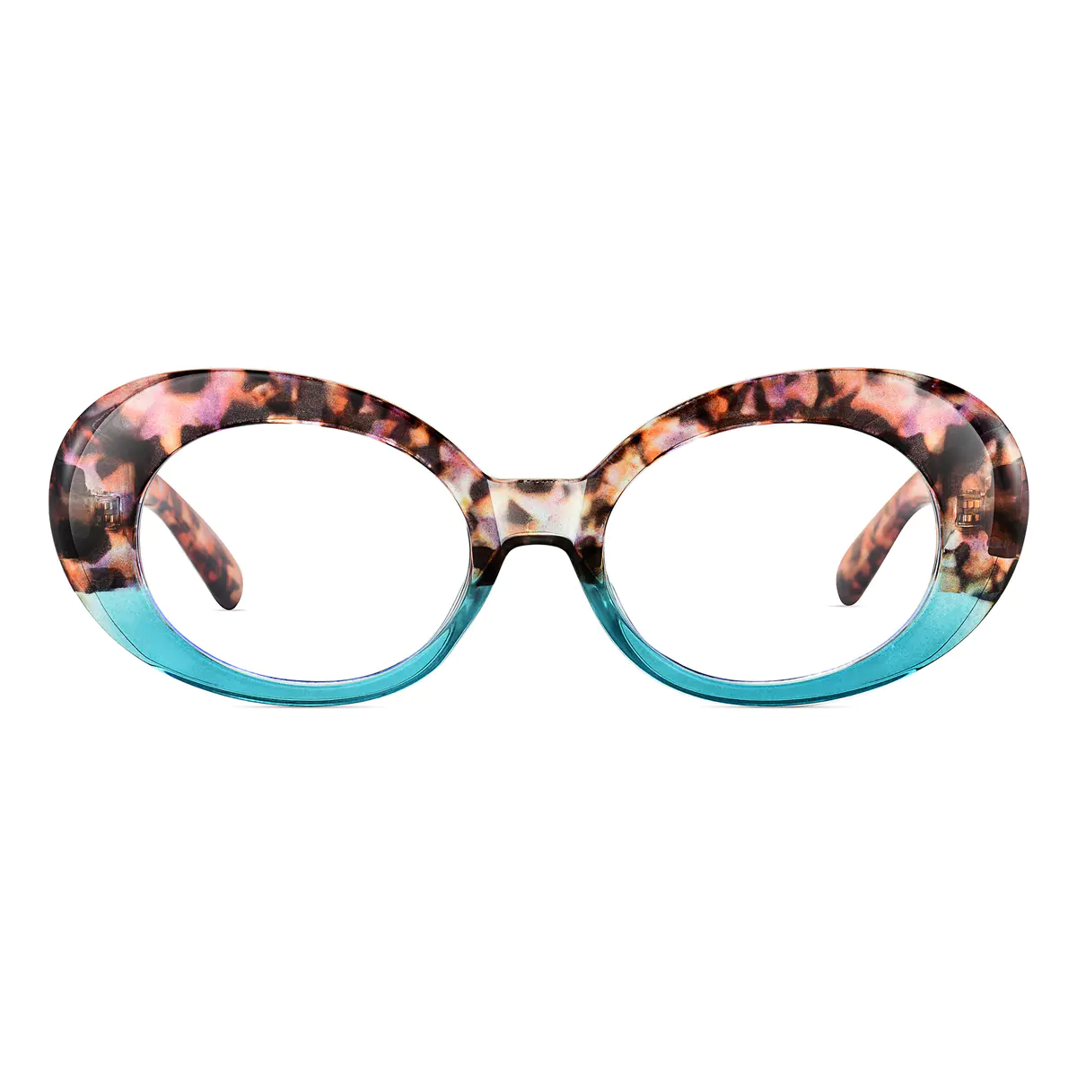 Oval Tortoiseshell/Blue Eyeglasses