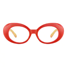 Oval Red/Yellow Eyeglasses