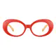 Oval Red/Yellow Eyeglasses