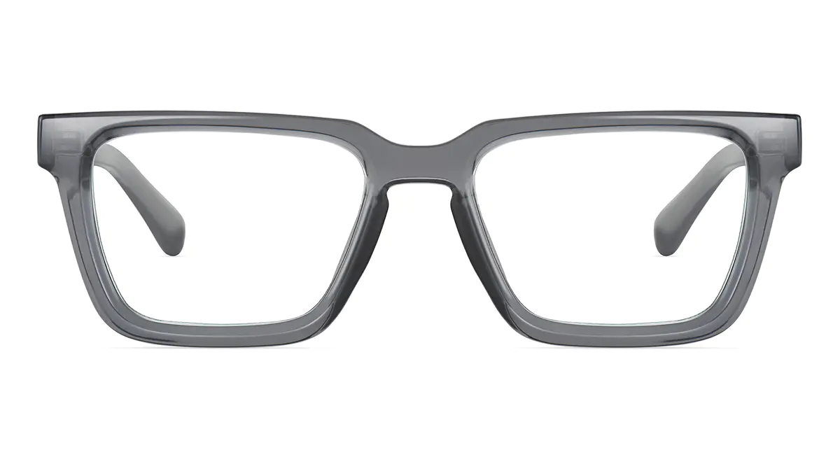 Square Transparent Gray Eyeglasses