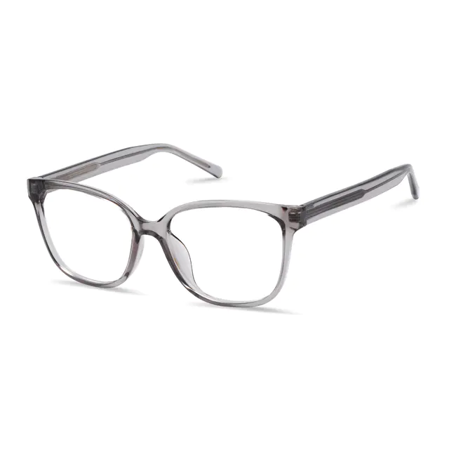 Square Transparent Gray Eyeglasses