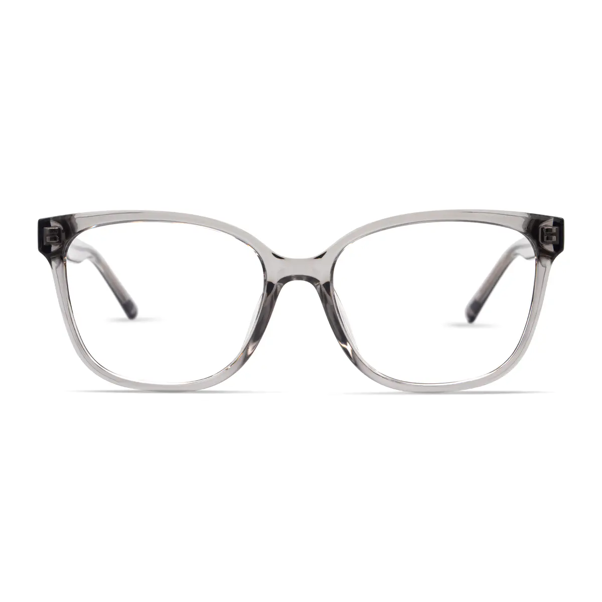 Square Transparent Gray Eyeglasses
