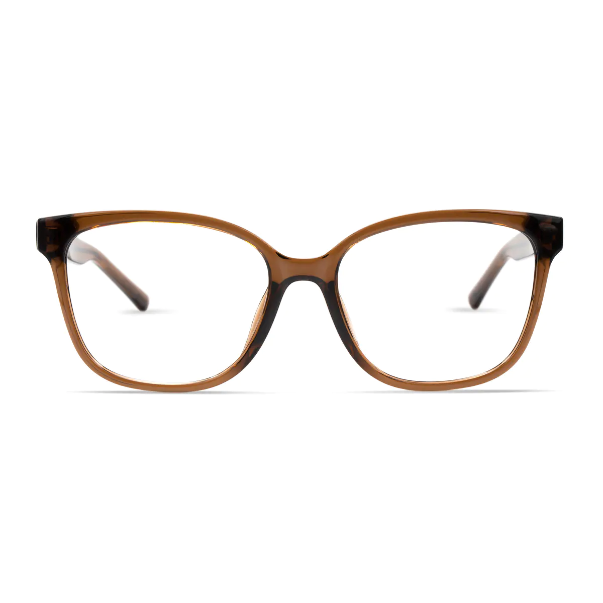 Square Transparent Brown Eyeglasses