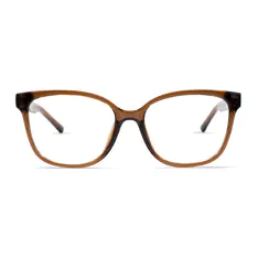 Square Transparent Brown Eyeglasses