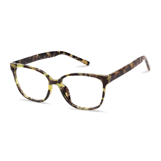 Square Lemon Tortoiseshell Eyeglasses