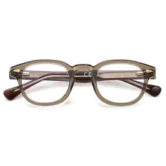 Round Transparent Brown Eyeglasses