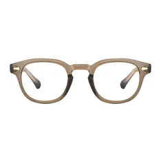 Round Transparent Brown Eyeglasses
