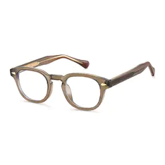 Round Transparent Brown Eyeglasses