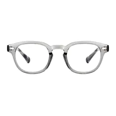 Round Transparent Gray Eyeglasses