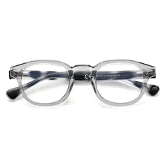 Round Transparent Gray Eyeglasses