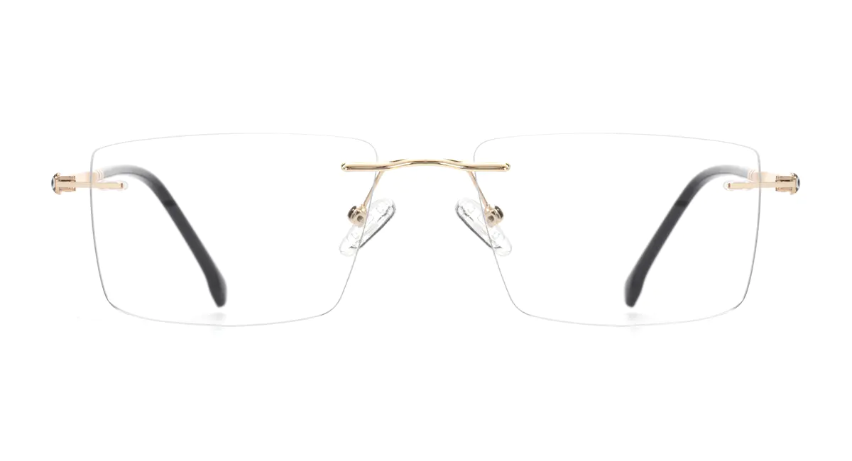 Rectangle Gold Eyeglasses