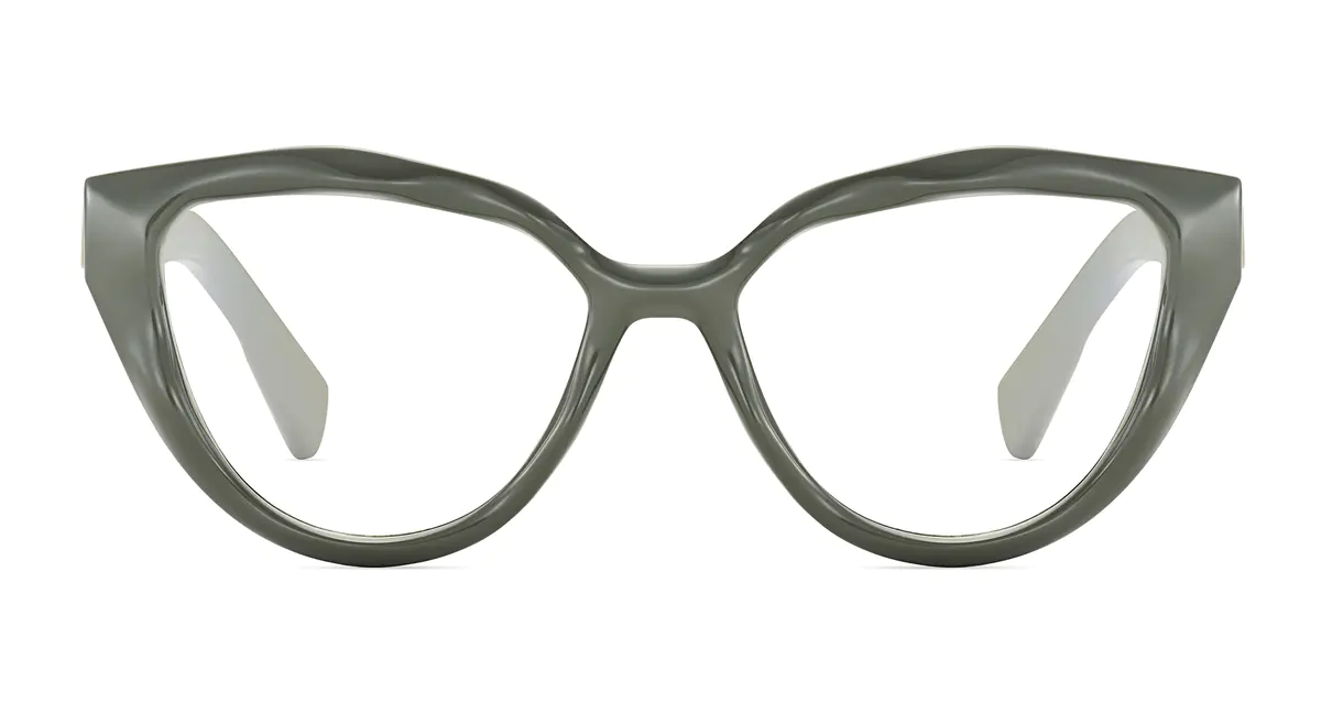 Cat-eye Green/Beige Eyeglasses