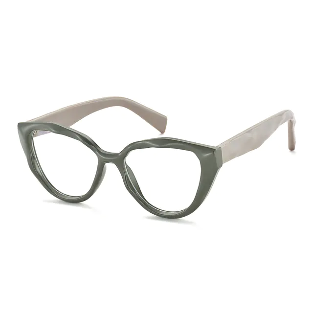 Cat-eye Green/Beige Eyeglasses