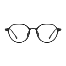 Round Black/Silver Eyeglasses