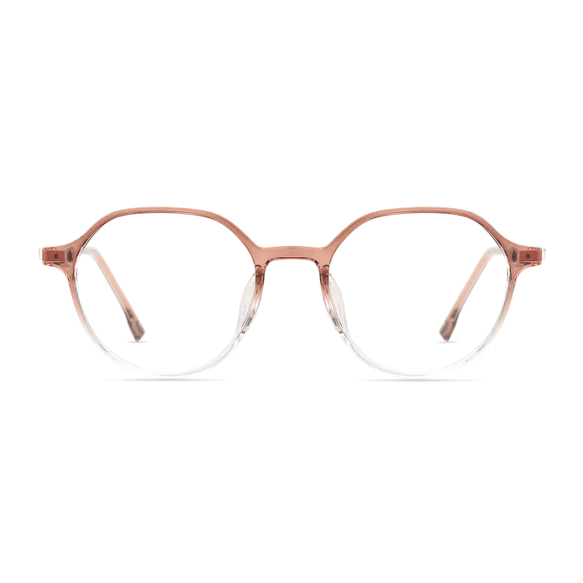 Round Gradient Brown/Rose Gold Eyeglasses