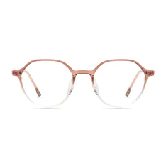 Round Gradient Brown/Rose Gold Eyeglasses