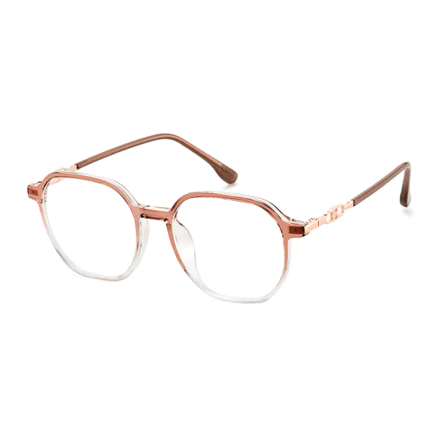 Square Transparent Pink Eyeglasses