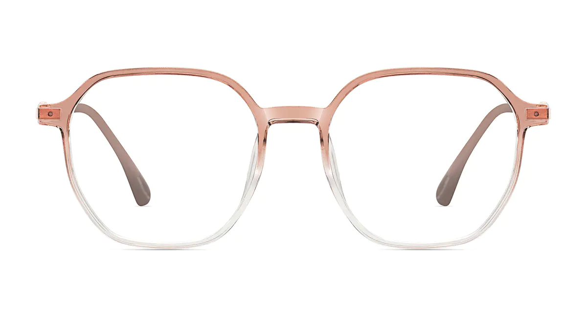 Square Transparent Pink Eyeglasses