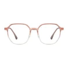 Square Transparent Pink Eyeglasses