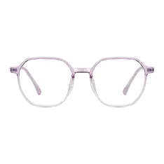 Square Transparent Purple Eyeglasses