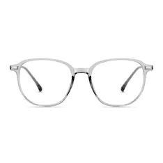 Square Transparent Gray Eyeglasses