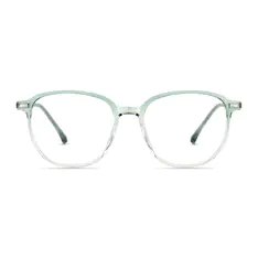 Square Transparent Green Eyeglasses