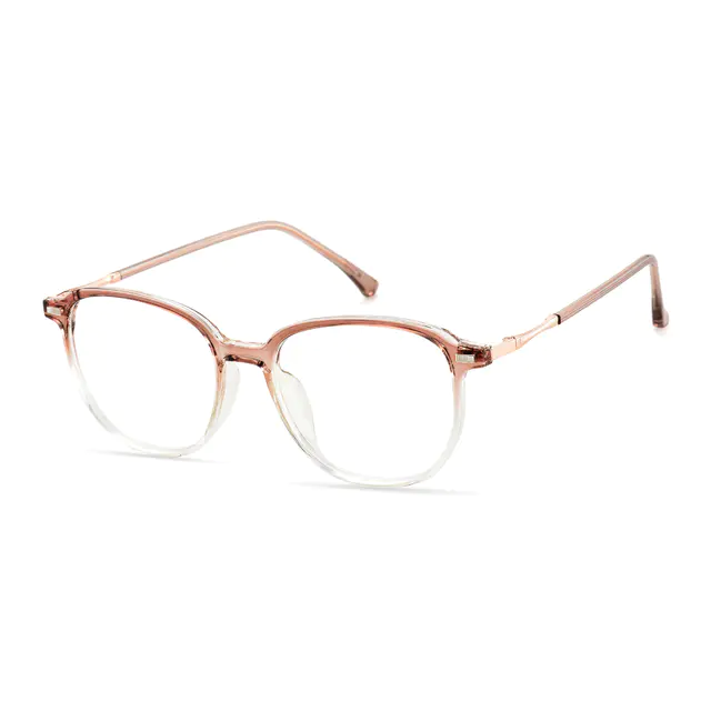 Square Transparent Pink Eyeglasses