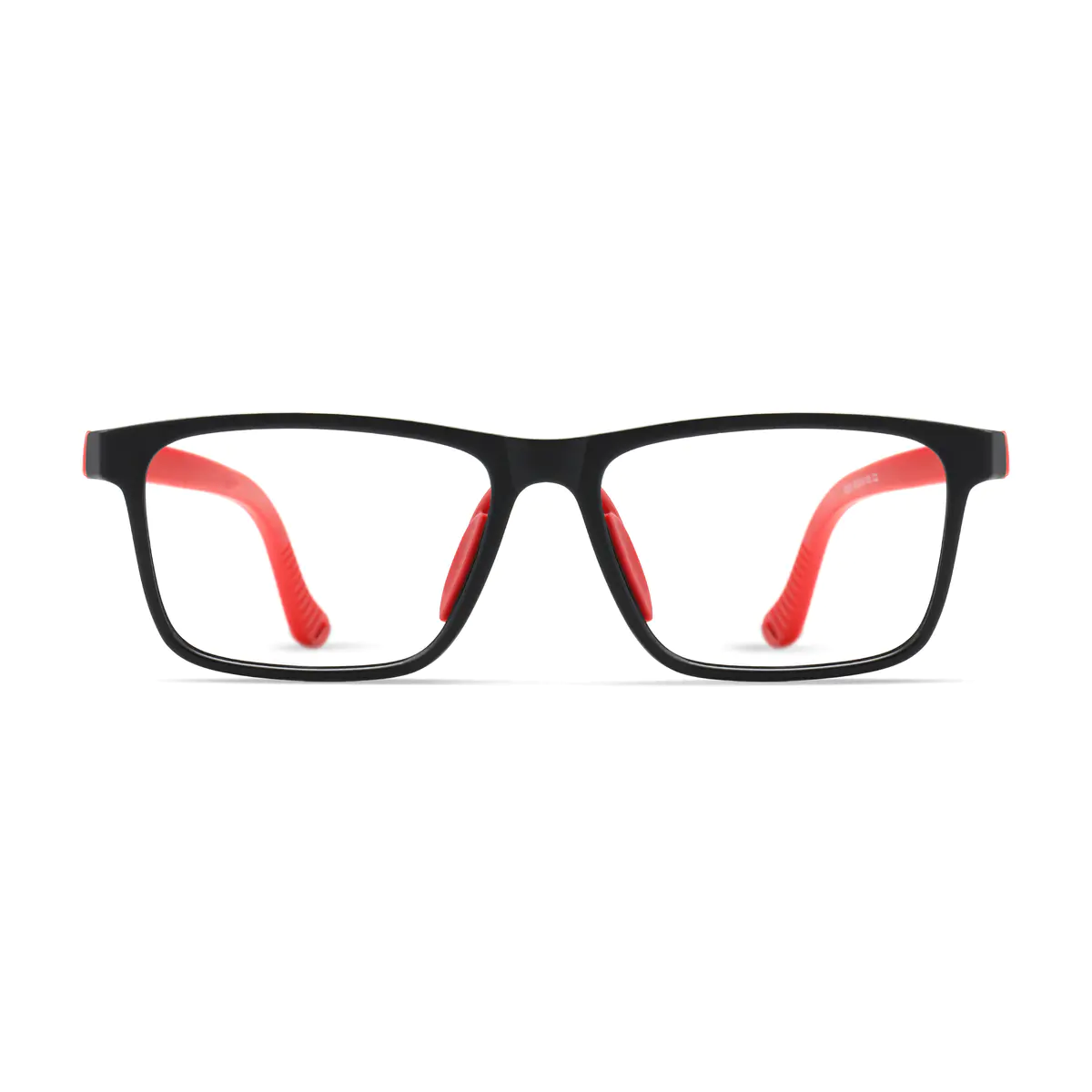 Kids' Rectangle Black/Red Eyeglasses