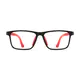 Kids' Rectangle Black/Red Eyeglasses
