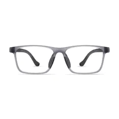 Kids' Rectangle Transparent Gray Eyeglasses