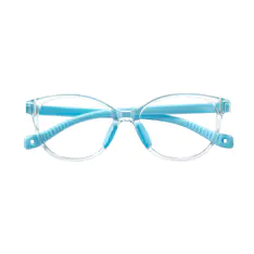 Kids' Round Clear/Blue Eyeglasses
