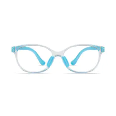 Kids' Round Clear/Blue Eyeglasses