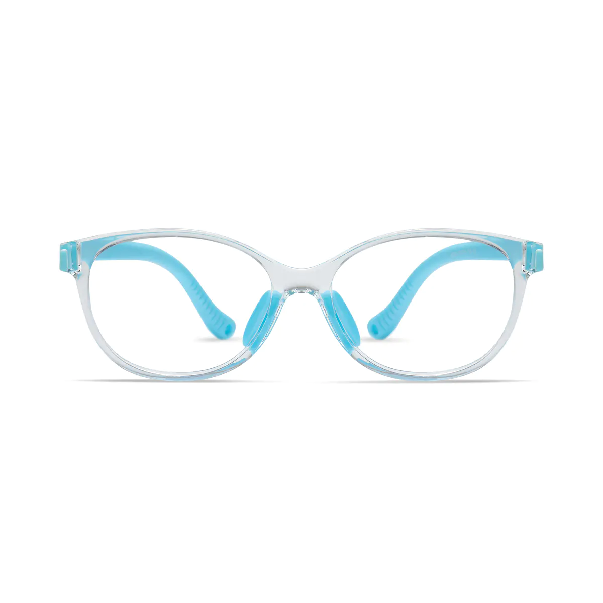 Kids' Round Clear/Blue Eyeglasses