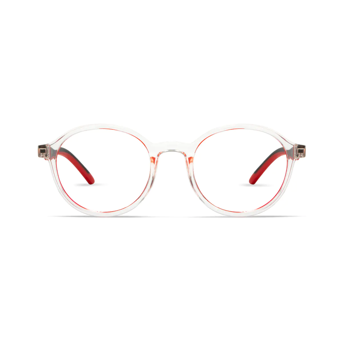 Kids' Round Clear/Red Eyeglasses