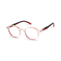 Kids' Round Clear/Red Eyeglasses