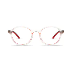Kids' Round Clear/Red Eyeglasses
