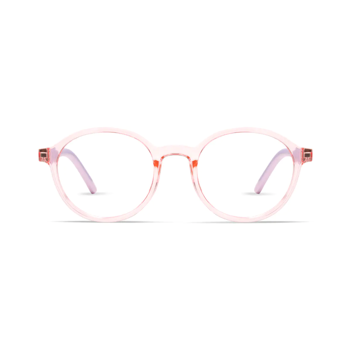 Kids' Round Transparent Pink Eyeglasses