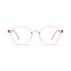 Kids' Round Transparent Pink Eyeglasses