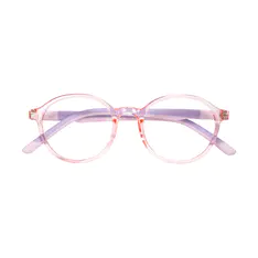 Kids' Round Transparent Pink Eyeglasses