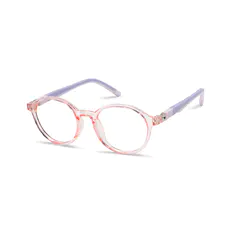 Kids' Round Transparent Pink Eyeglasses