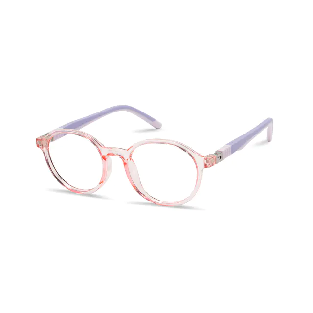 Kids' Round Transparent Pink Eyeglasses