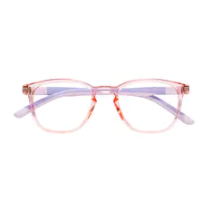 Kids' Round Transparent Pink Eyeglasses