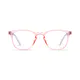 Kids' Round Transparent Pink Eyeglasses