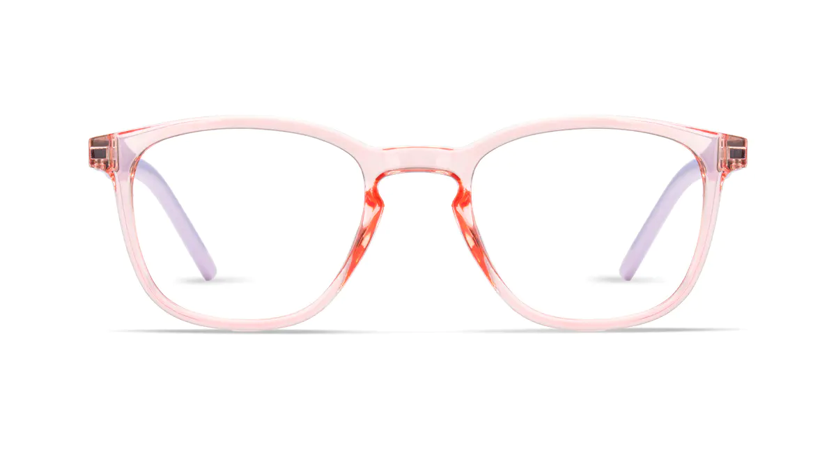 Kids' Round Transparent Pink Eyeglasses