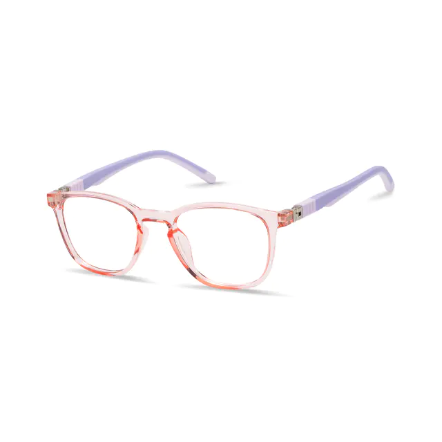 Kids' Round Transparent Pink Eyeglasses