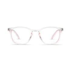 Kids' Round Clear/Pink Eyeglasses