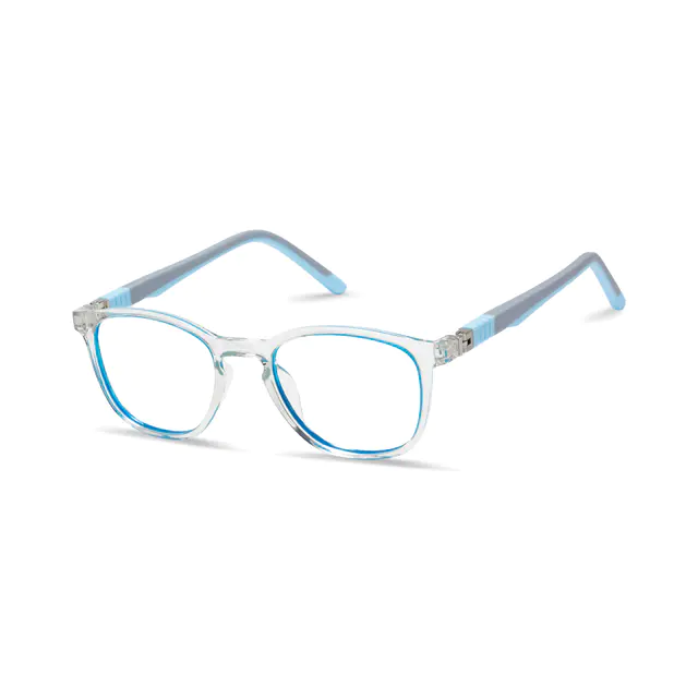 Kids' Round Clear/Blue Eyeglasses