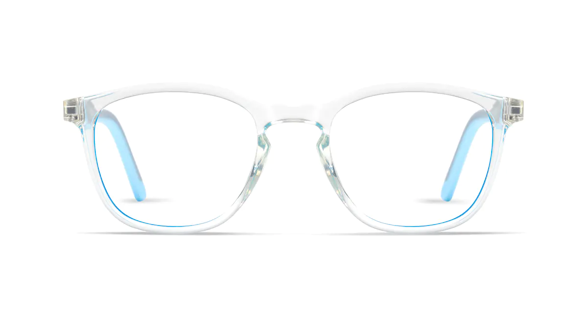 Kids' Round Clear/Blue Eyeglasses